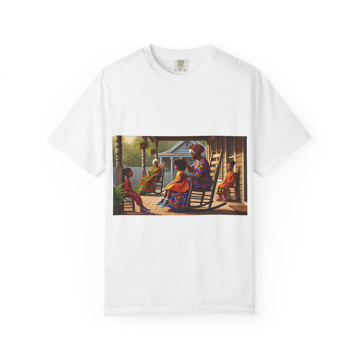 Olga Foreign Summer Cookout Design Artistic Unisex Garment-Dyed T-Shirt - Vibrant Culture Design