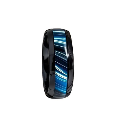 Men's 8mm Black Titanium Steel Ring