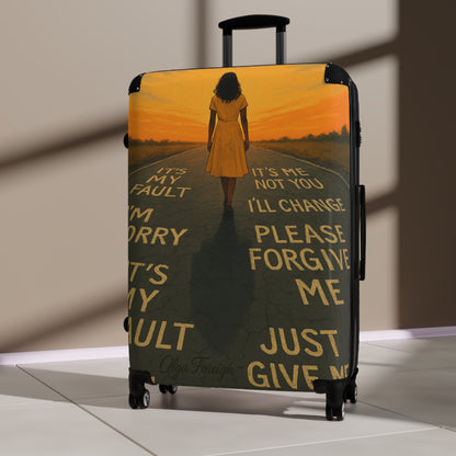 "Goodbye" by Olga Foreign suitcases. Perfect for leaving that situation behind.