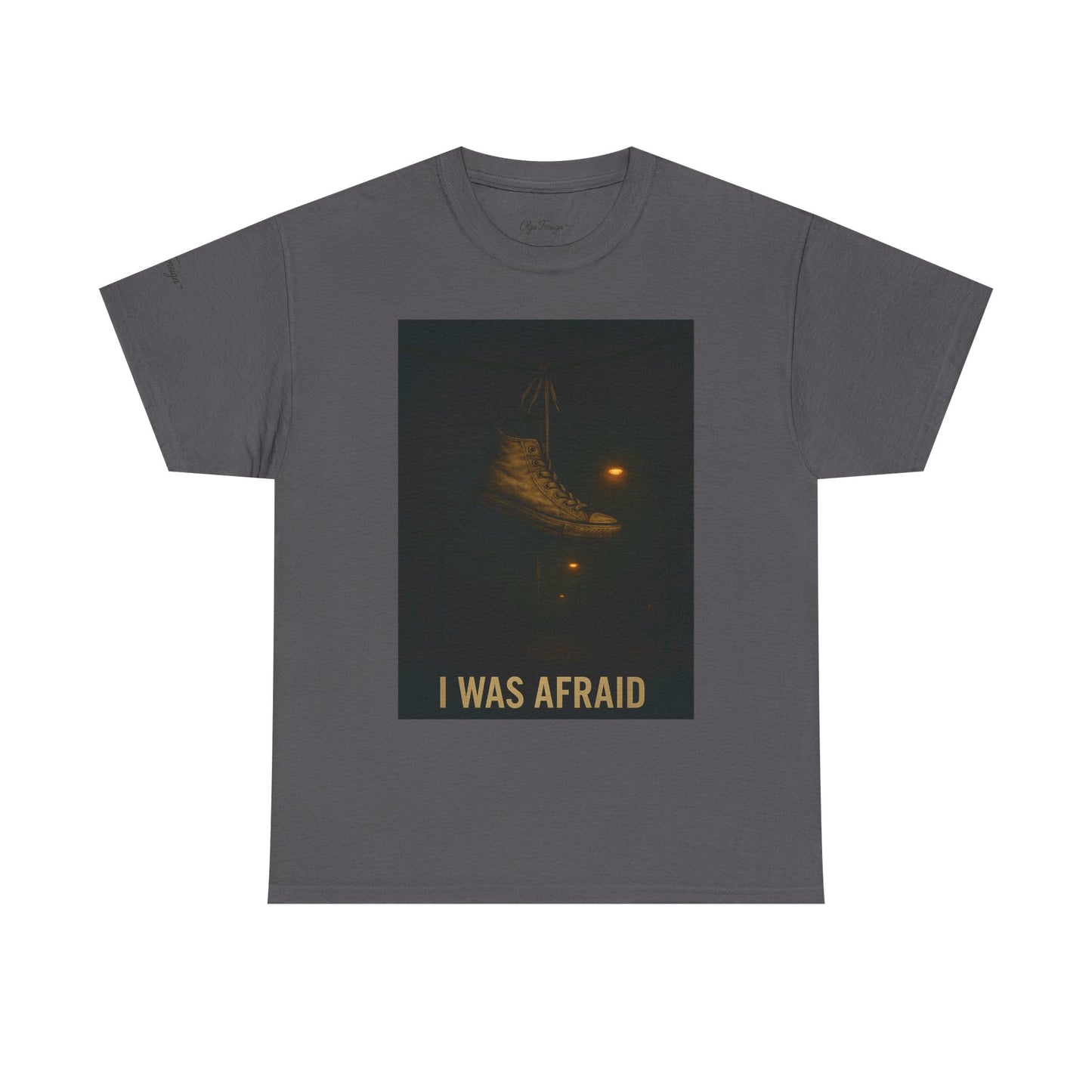 'No Longer afraid" by Olga Foreign. Dark Vibes Unisex Heavy Cotton Tee -