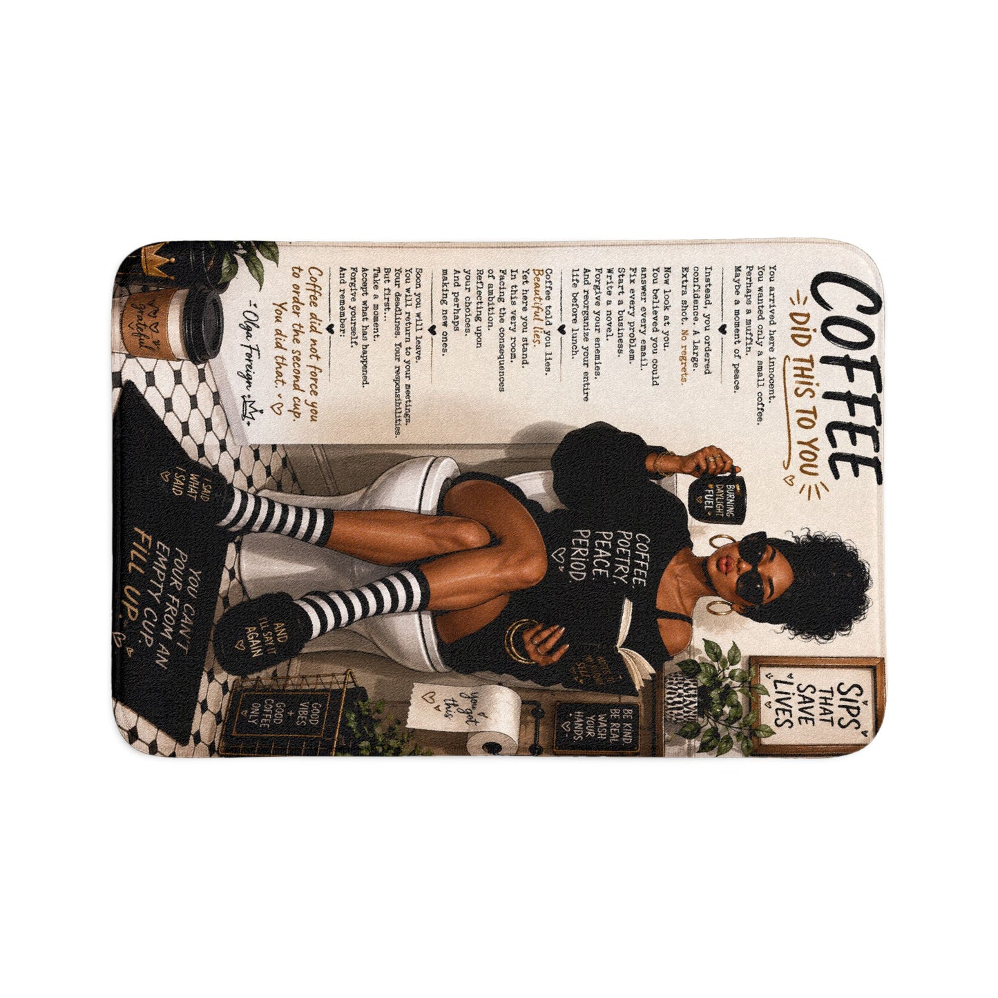 Coffee Did This To You' poem Bathmat Set