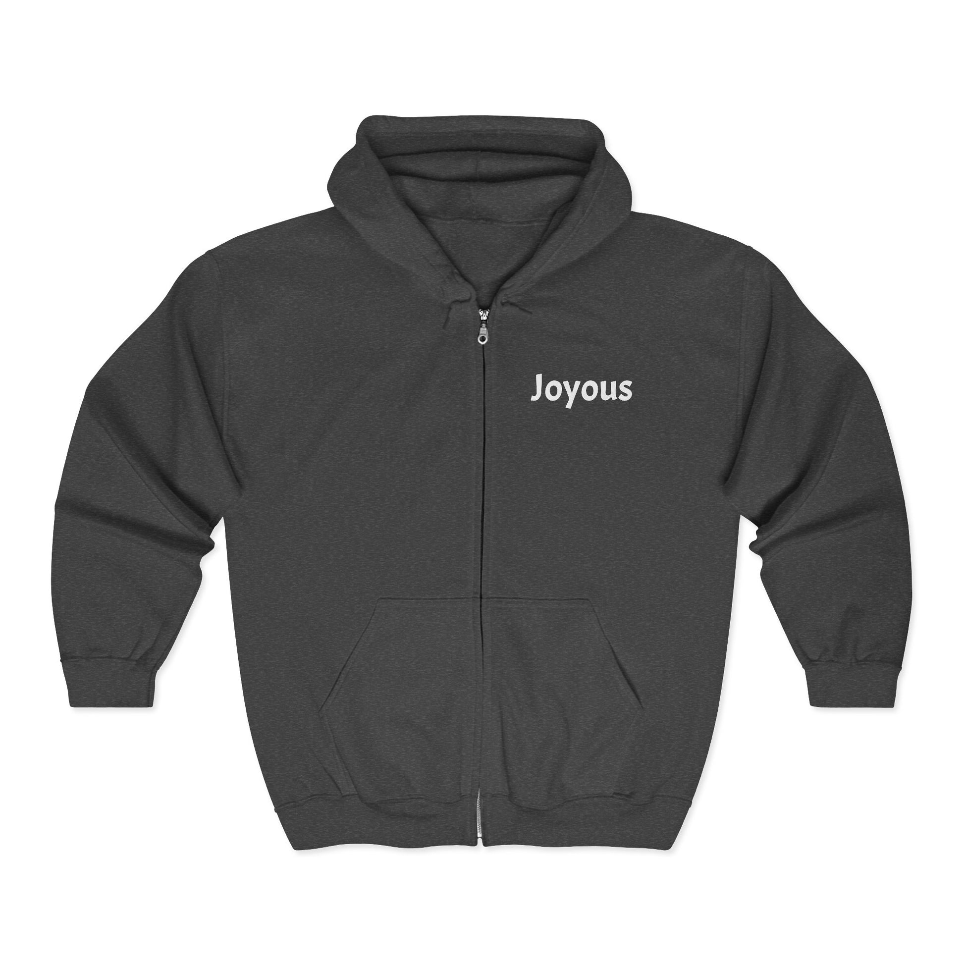 Olga Foreign design Joyous Black Full Zip Hoodie - Celebrate Happiness with Artful Design based on the poem "I did Me'