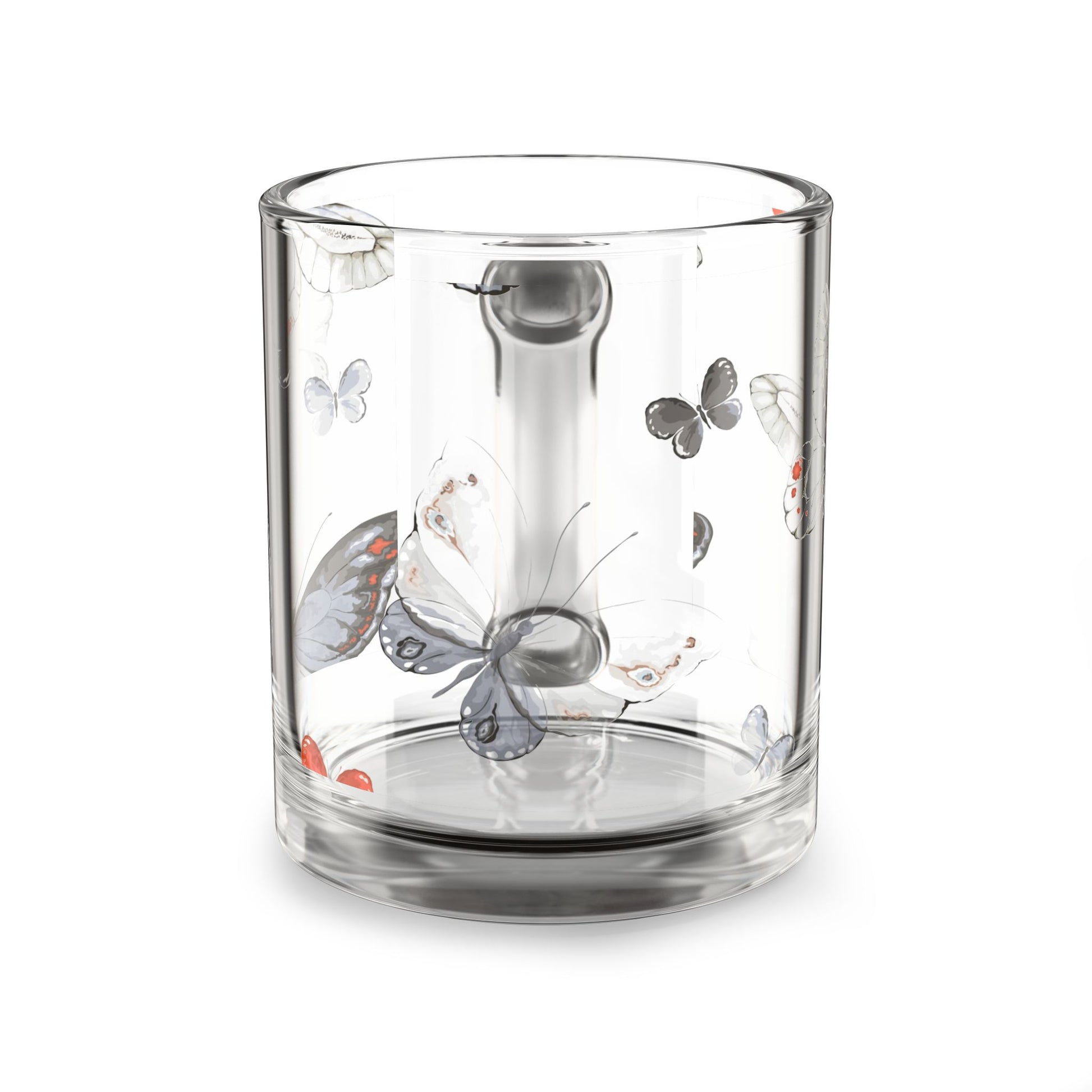 Butterfly Floral Glass Mug, 10oz - Perfect for Tea, Coffee Lovers, Gifts, Mother's Day, Spring Decor