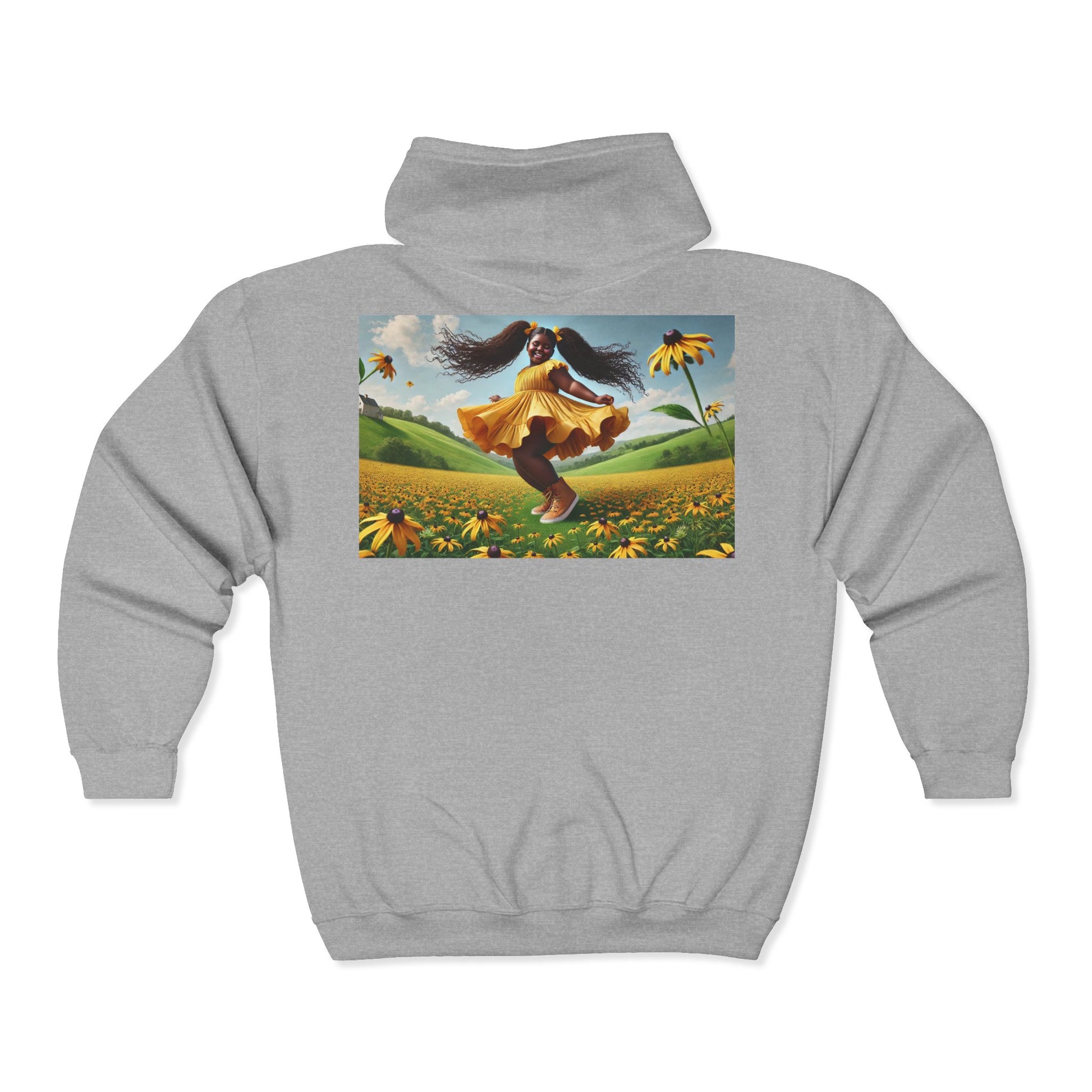 Olga Foreign design Joyous Black Full Zip Hoodie - Celebrate Happiness with Artful Design based on the poem "I did Me'