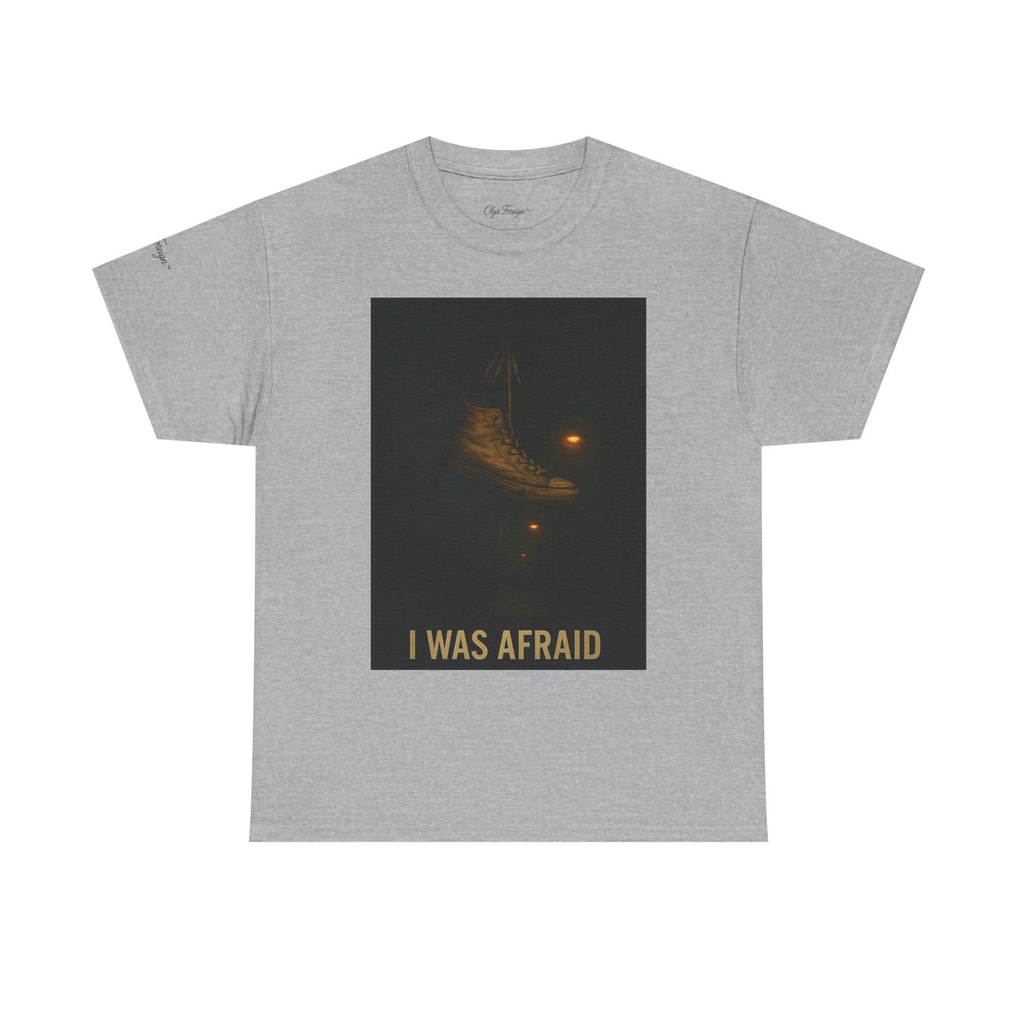 'No Longer afraid" by Olga Foreign. Dark Vibes Unisex Heavy Cotton Tee -