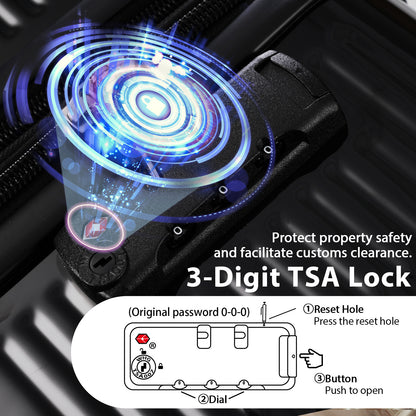 3 Piece Set Of Hard Shell Suitcase20 Inches, 24 Inches, 28 Inches