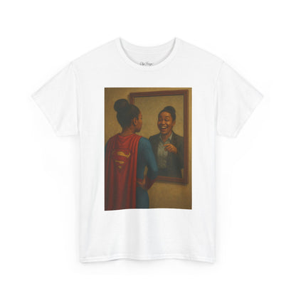 "Hero" by Olga Foreign Empowerment Superhero Tee - Unisex Heavy Cotton Tee for Inspirational Moments