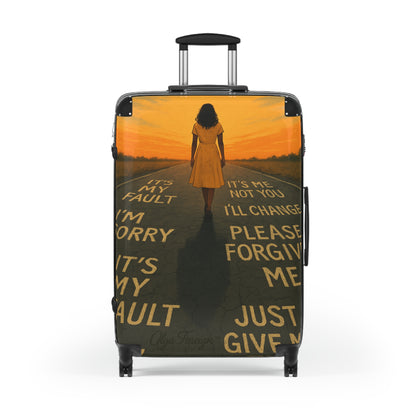 "Goodbye" by Olga Foreign suitcases. Perfect for leaving that situation behind.