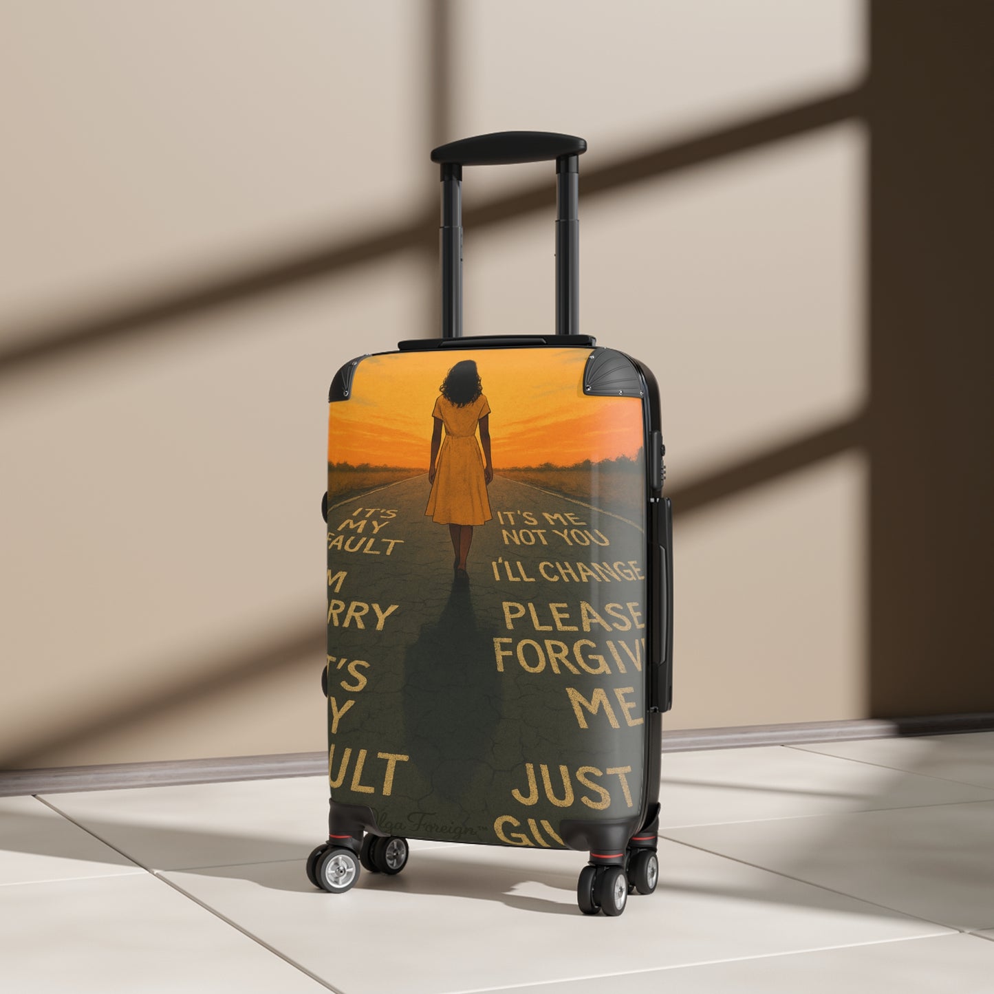 "Goodbye" by Olga Foreign suitcases. Perfect for leaving that situation behind.