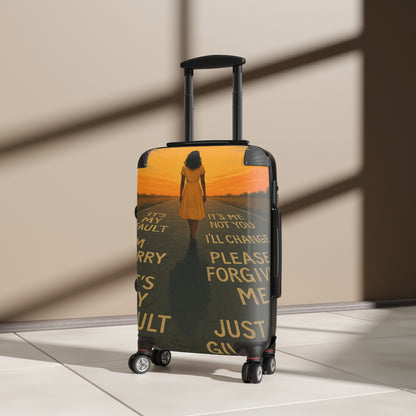 "Goodbye" by Olga Foreign suitcases. Perfect for leaving that situation behind.
