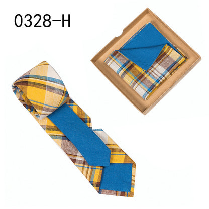 Men's Tie Floral Print Pocket Square Cotton Tie