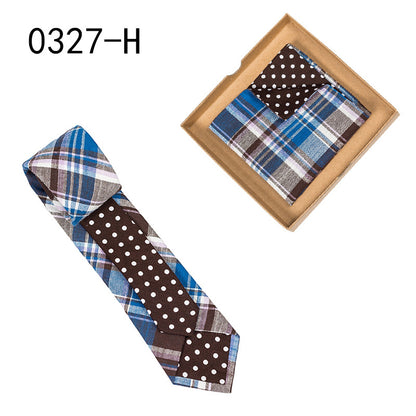 Men's Tie Floral Print Pocket Square Cotton Tie