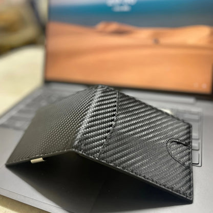 Minimalist Anti-theft RFID Carbon Fiber Men's Dollar Card Holder Portable Ultra-thin Multi-card Slot Wallet Card Holder Business Multi-function Card Holder Card Holder Integrated Wallet